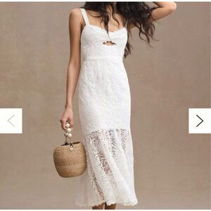 Anthropologie Saylor Malina Sleeveless Lace Cutout Midi Dress size S NWT